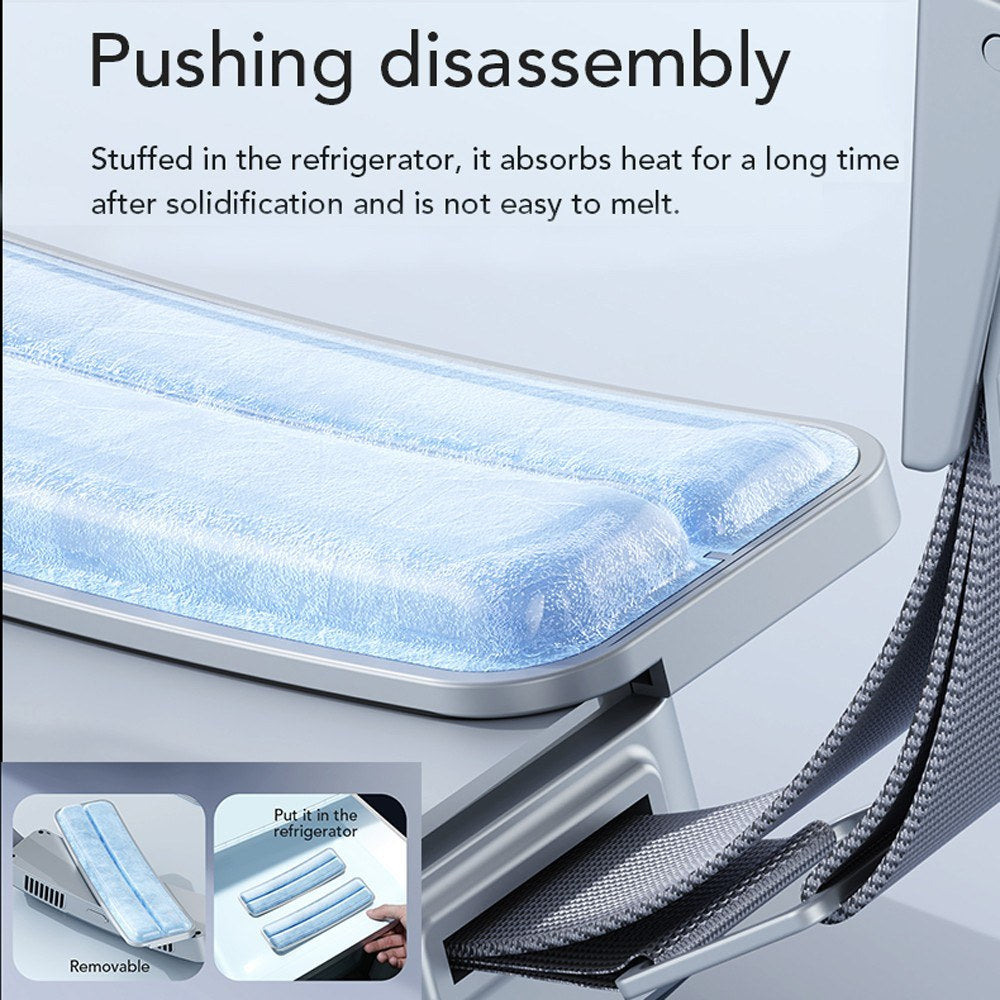 USB Rechargeable Portable Waist Fan with Ice Compress Belt - 3-Speed Cooling for Outdoor Activities