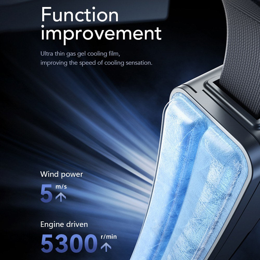 USB Rechargeable Portable Waist Fan with Ice Compress Belt - 3-Speed Cooling for Outdoor Activities