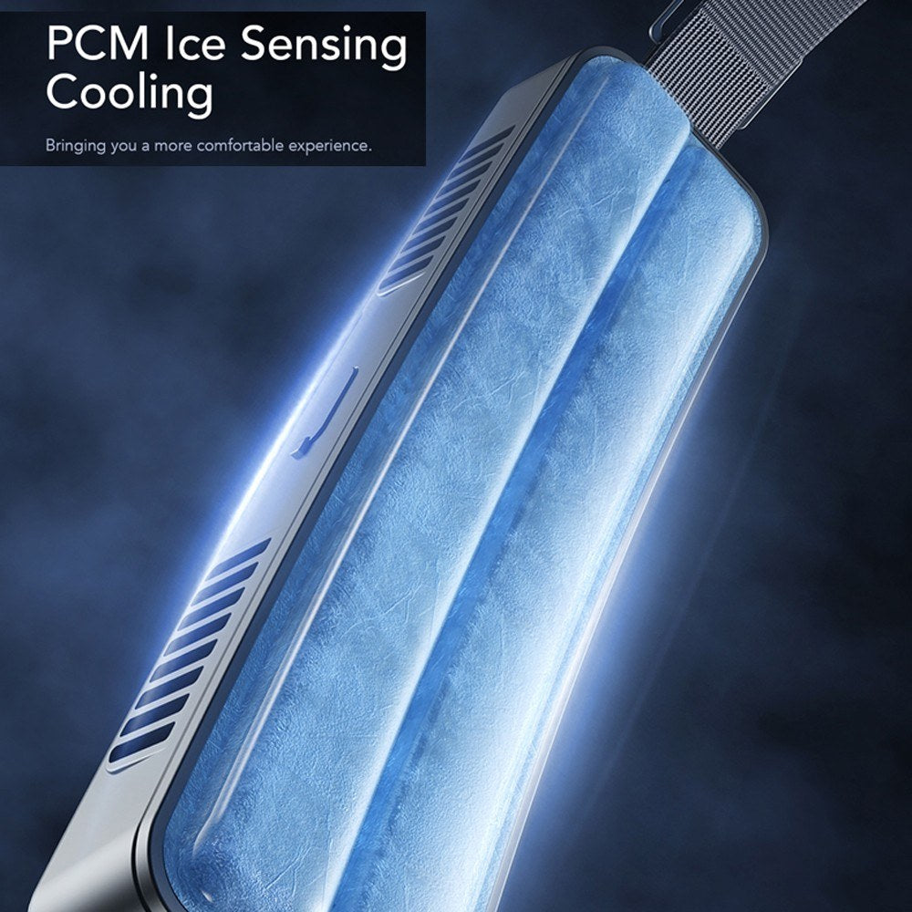 USB Rechargeable Portable Waist Fan with Ice Compress Belt - 3-Speed Cooling for Outdoor Activities