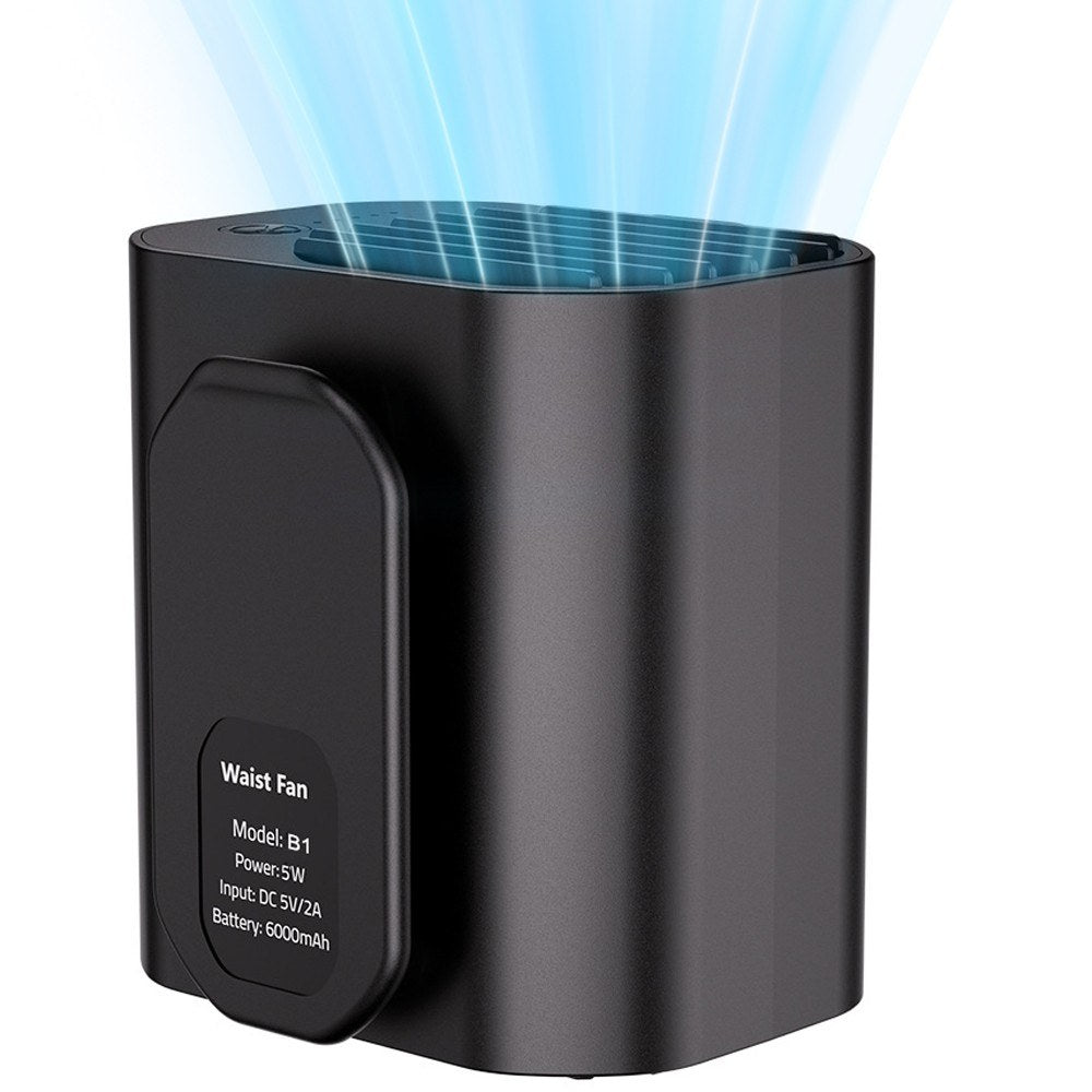 Rechargeable Wearable Waist Fan with 3-Level Speeds for Outdoor Activities