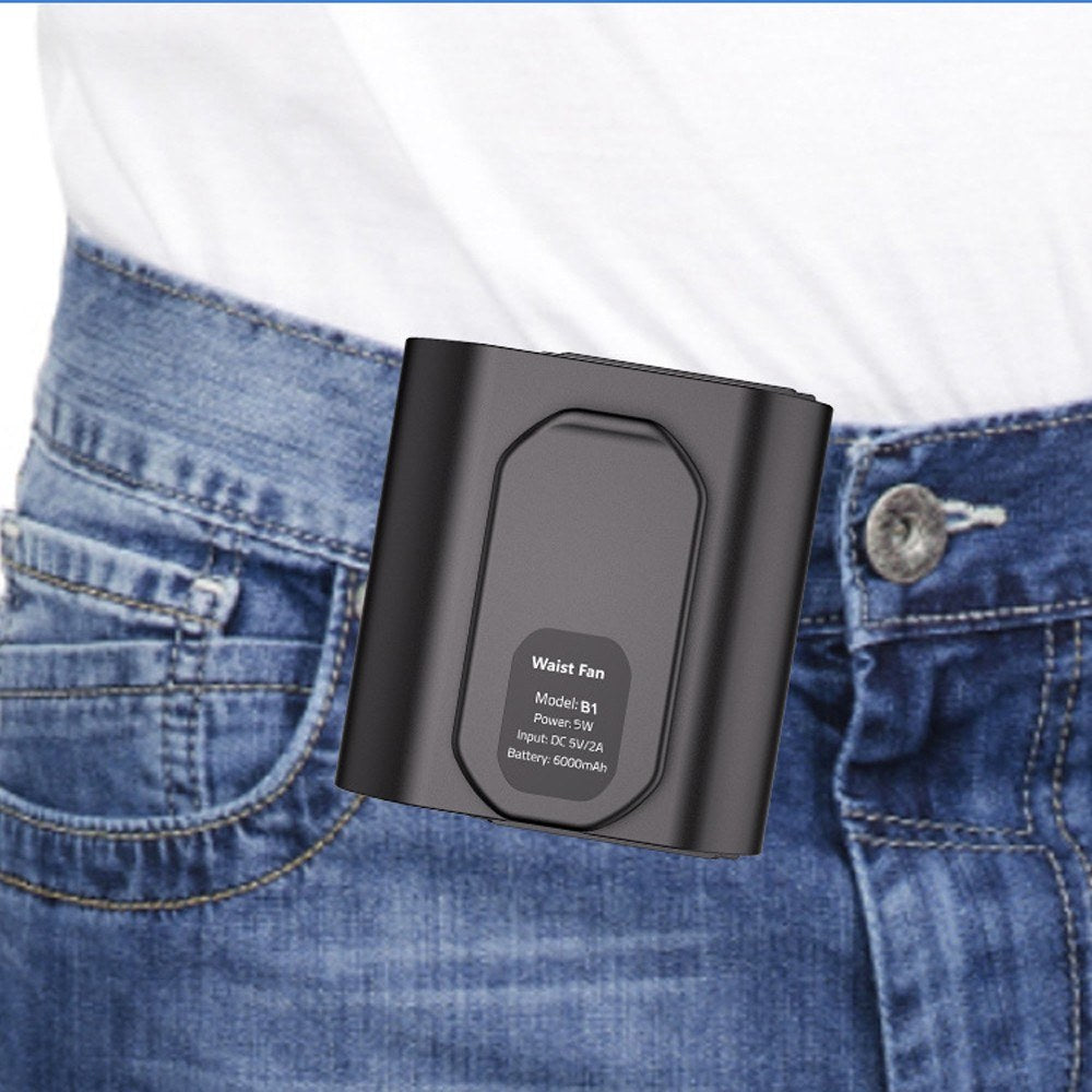 Rechargeable Wearable Waist Fan with 3-Level Speeds for Outdoor Activities