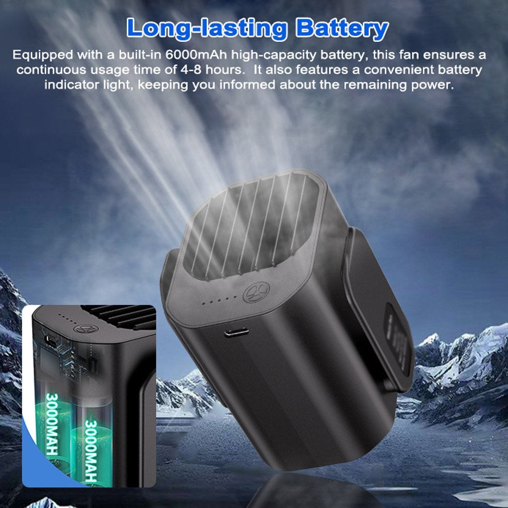 Rechargeable Wearable Waist Fan with 3-Level Speeds for Outdoor Activities