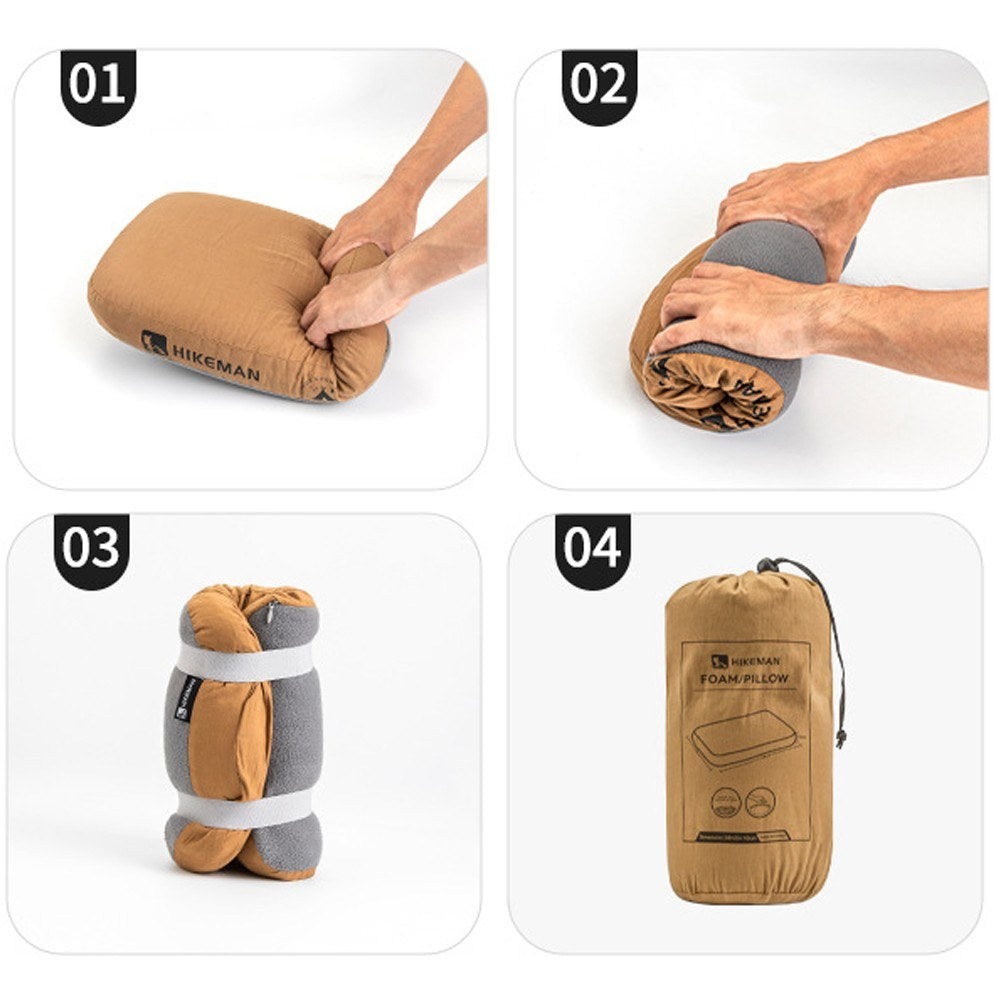 HIKEMAN Memory Foam Cervical Pillow for Outdoor Camping Travel - Portable Neck Support, Comfortable Sleeping