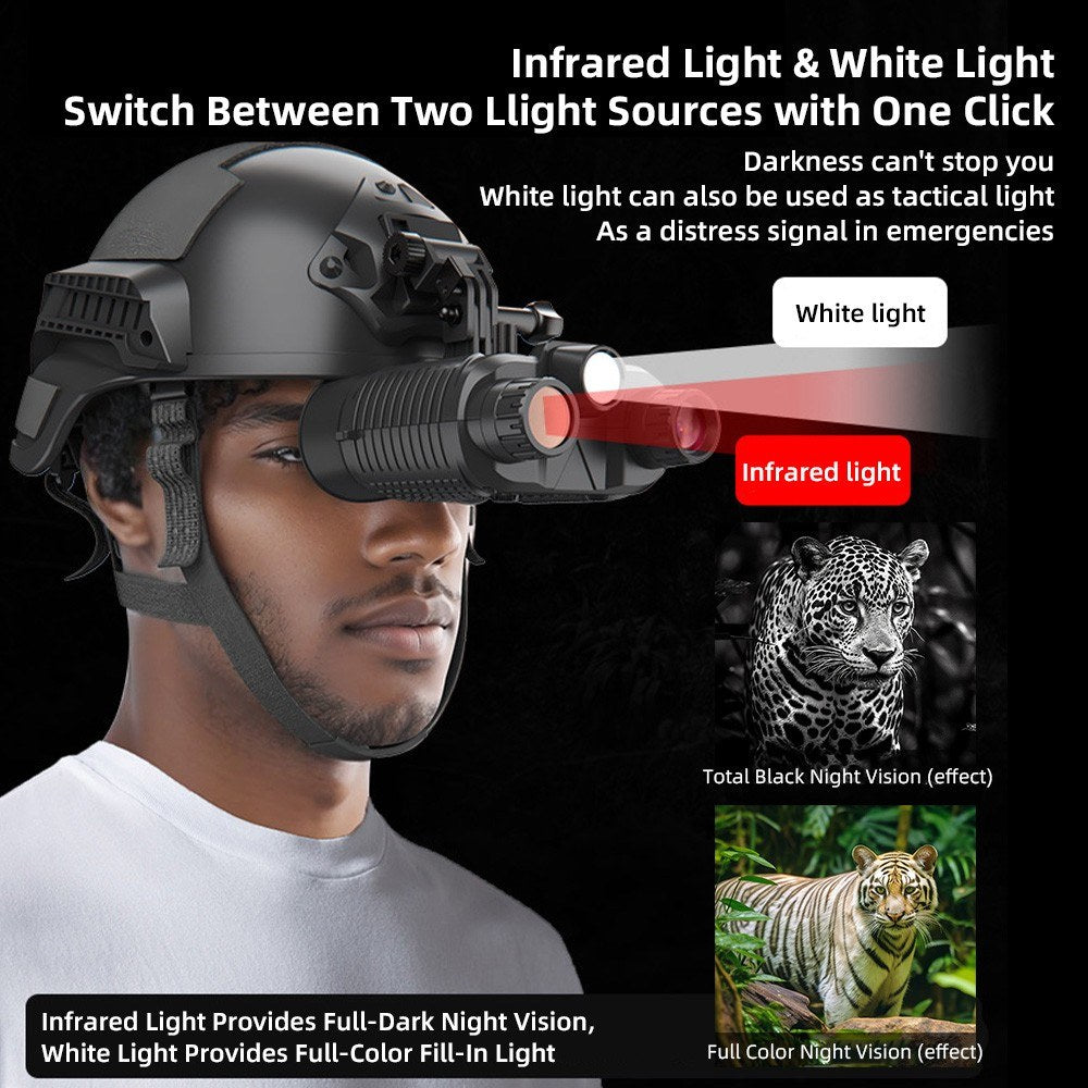 Hands-Free Full-Color Night Vision Goggles, 10X Zoom Binoculars with Large Screen for Outdoor Use