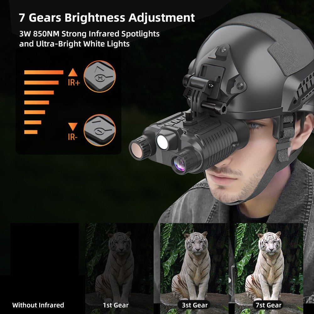 Hands-Free Full-Color Night Vision Goggles, 10X Zoom Binoculars with Large Screen for Outdoor Use
