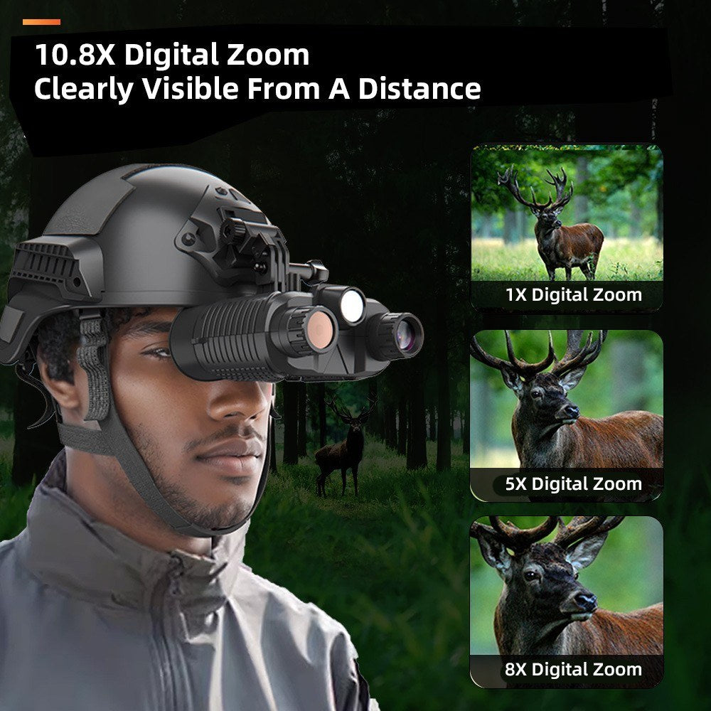 Hands-Free Full-Color Night Vision Goggles, 10X Zoom Binoculars with Large Screen for Outdoor Use