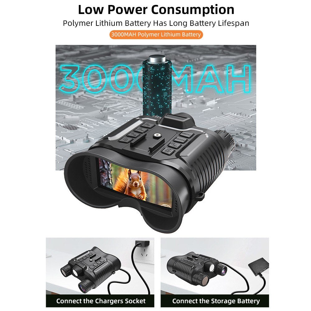 Hands-Free Full-Color Night Vision Goggles, 10X Zoom Binoculars with Large Screen for Outdoor Use