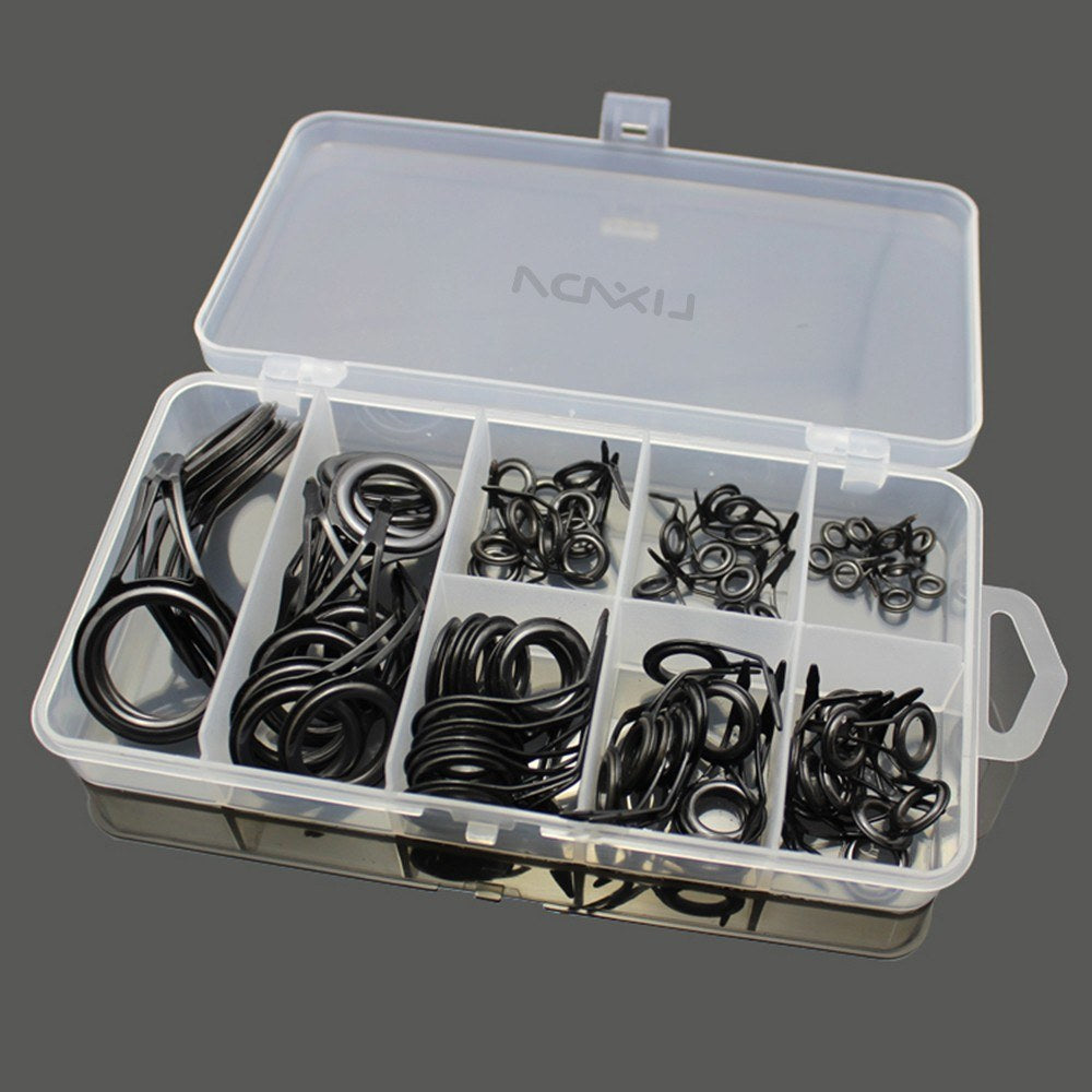 75pcs Fishing Rod Guide Tips & Rings Repair Kit - Mixed Sizes