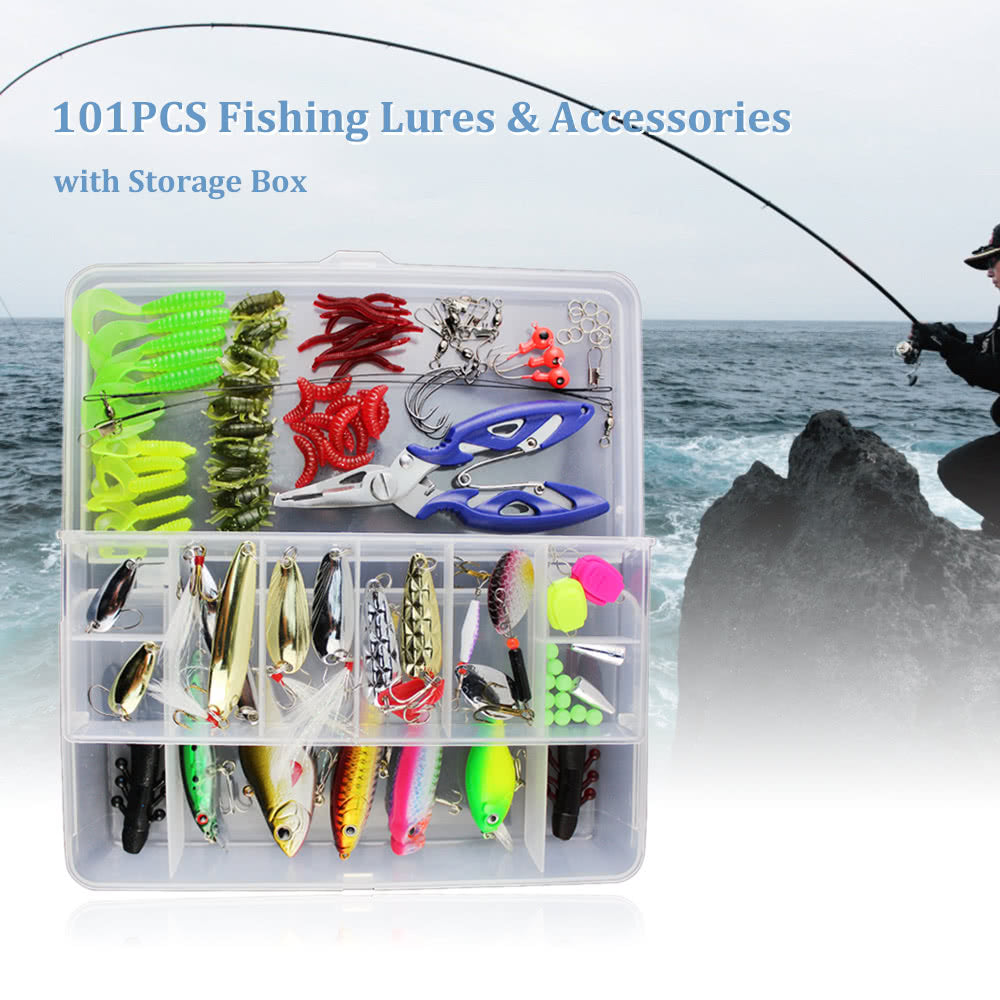 101-Piece Fishing Lure Kit with Storage Box