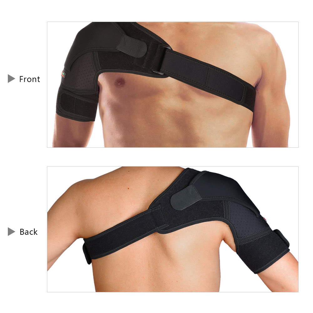Adjustable Shoulder Support Brace for Pain Relief - Single Left/Right, Compression Wrap Belt for Gym Use