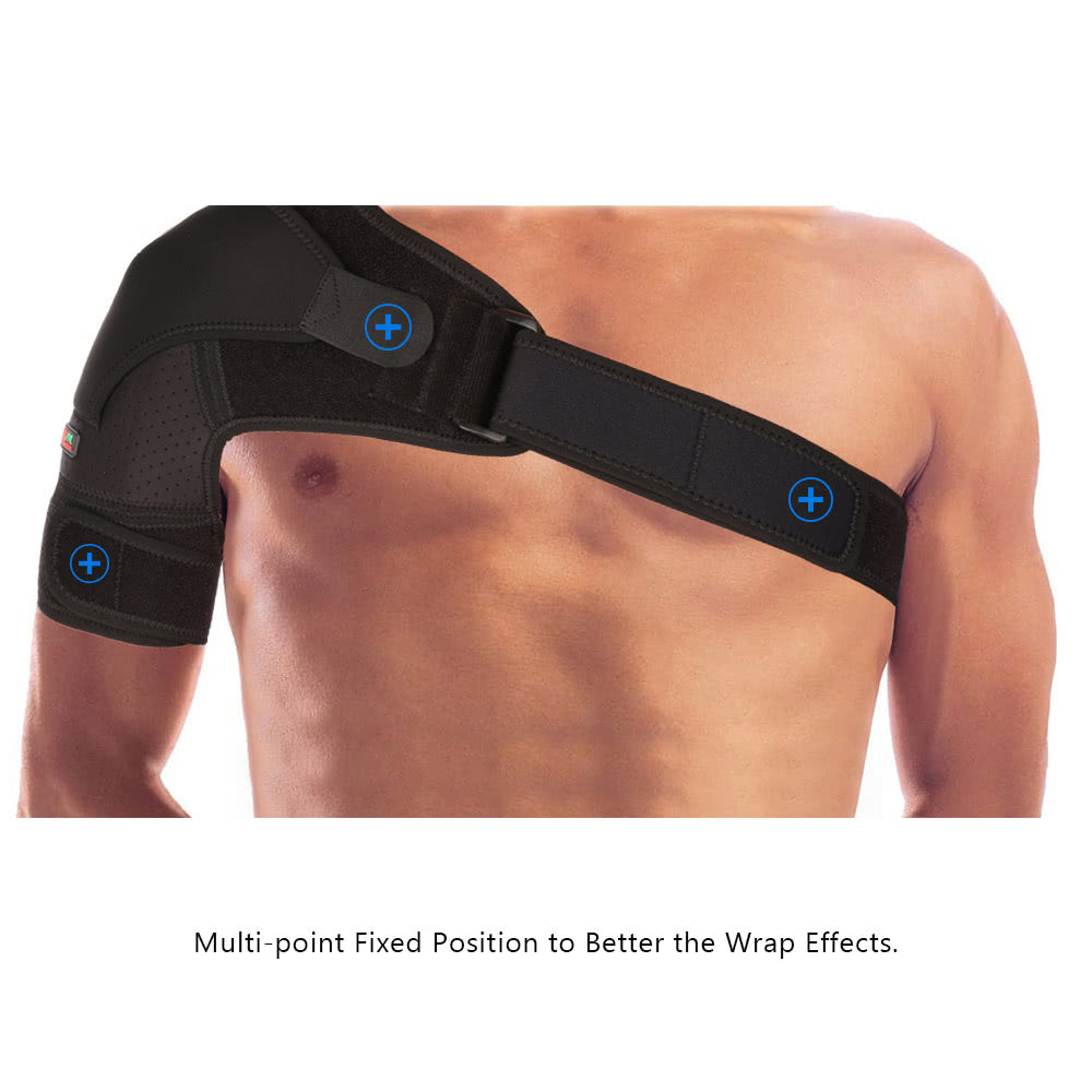 Adjustable Shoulder Support Brace for Pain Relief - Single Left/Right, Compression Wrap Belt for Gym Use