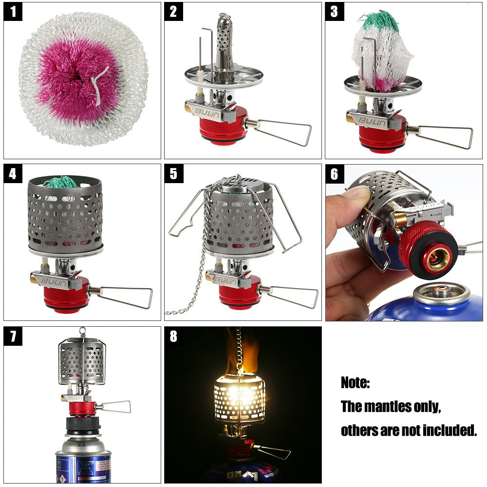 3PCS Gas Lamp Lantern Mantles for Camping - Tent Lampwick Gauze Cover