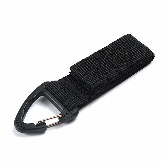 High Strength Nylon Molle Webbing Carabiner Belt Clip with Key Hook for Backpack & Climbing