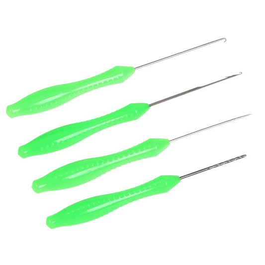 4-Piece Carp Fishing Bait Needle Set with Hook Drill and Boilie Stringer Rig Tools