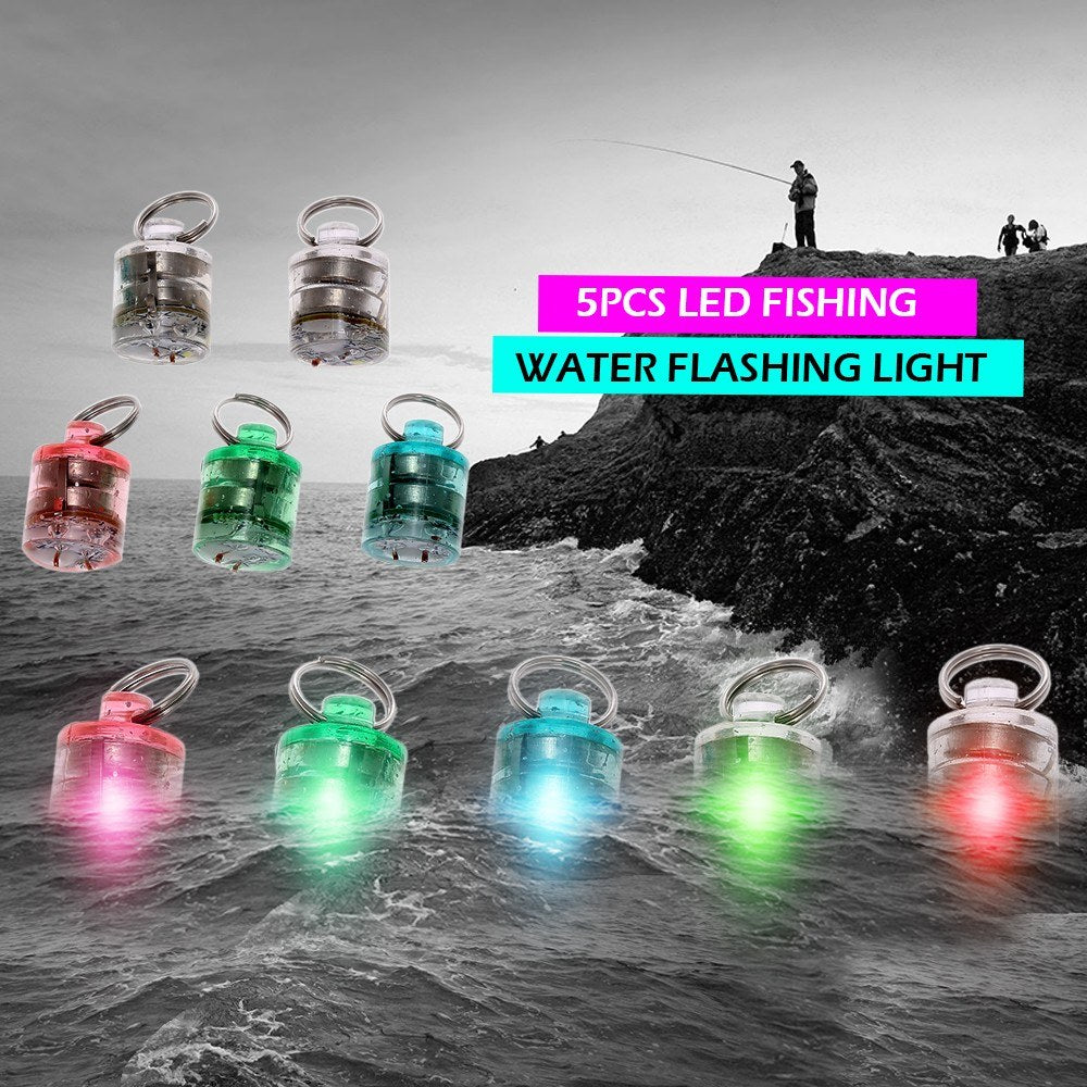 5PCS LED Underwater Deep Drop Squid Strobe Fishing Lure Lights