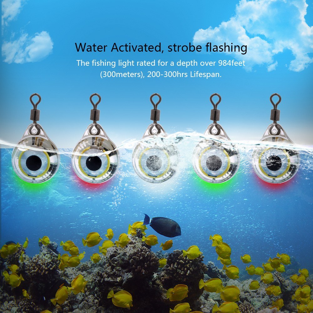 5PCS Underwater LED Squid Strobe Fishing Light Bait Lure Deep Drop