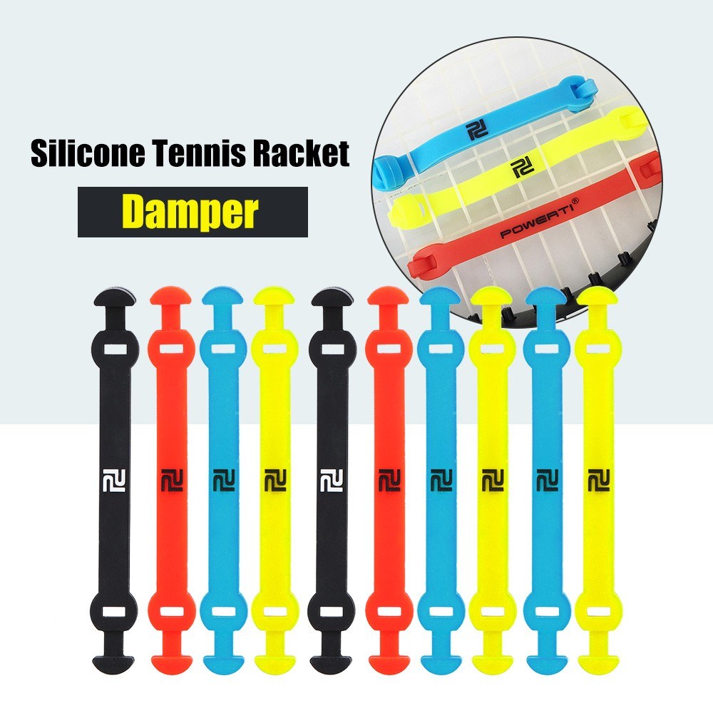 10-Pack Elastic Silicone Tennis Racket Dampener Straps