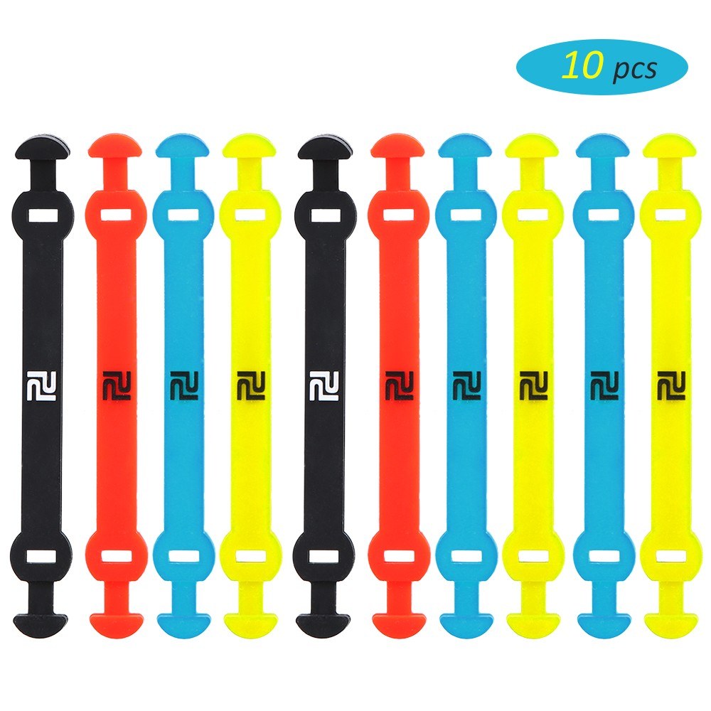 10-Pack Elastic Silicone Tennis Racket Dampener Straps