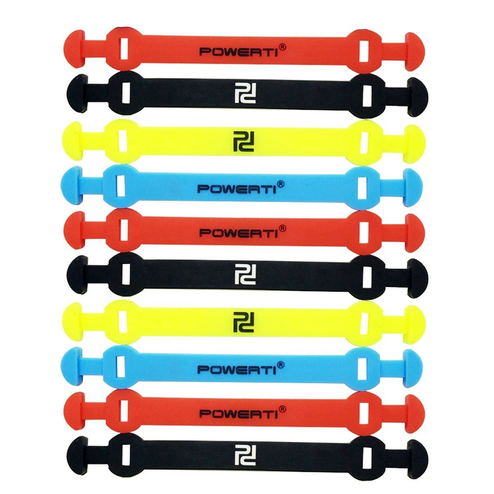 10-Pack Elastic Silicone Tennis Racket Dampener Straps