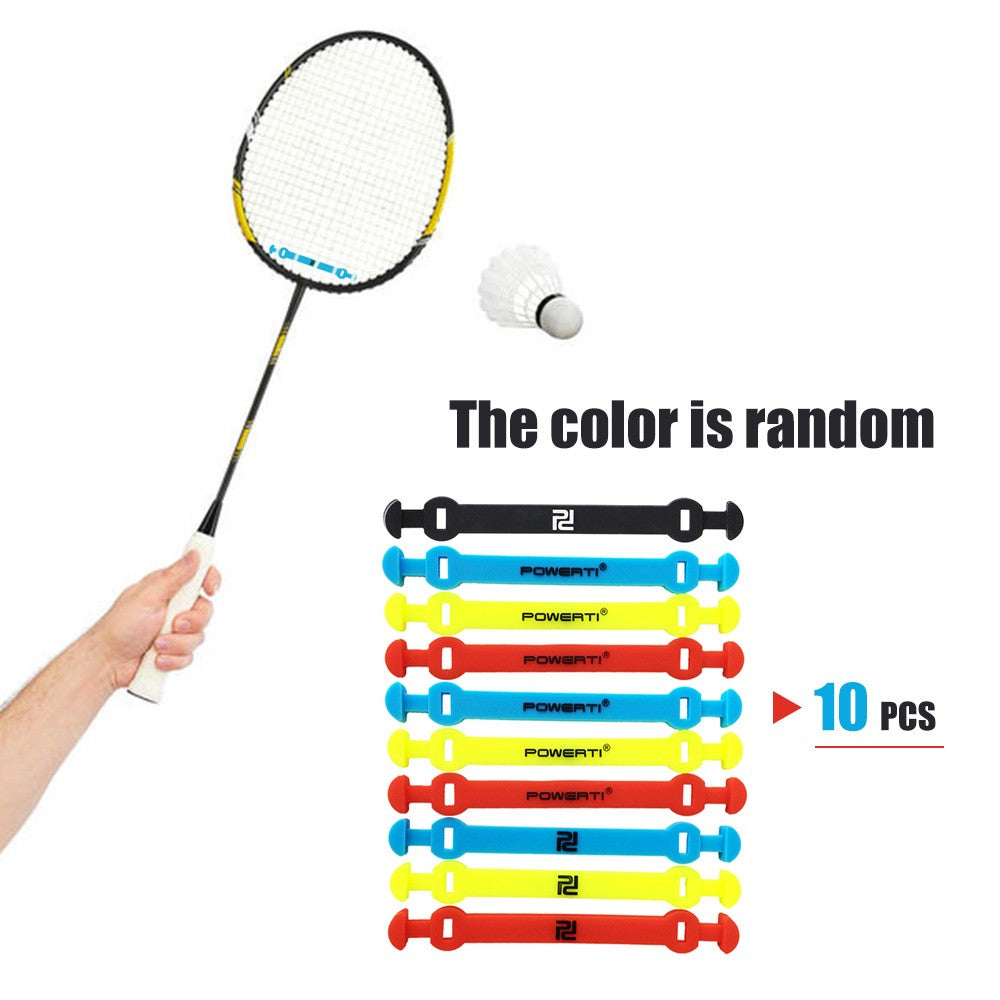 10-Pack Elastic Silicone Tennis Racket Dampener Straps