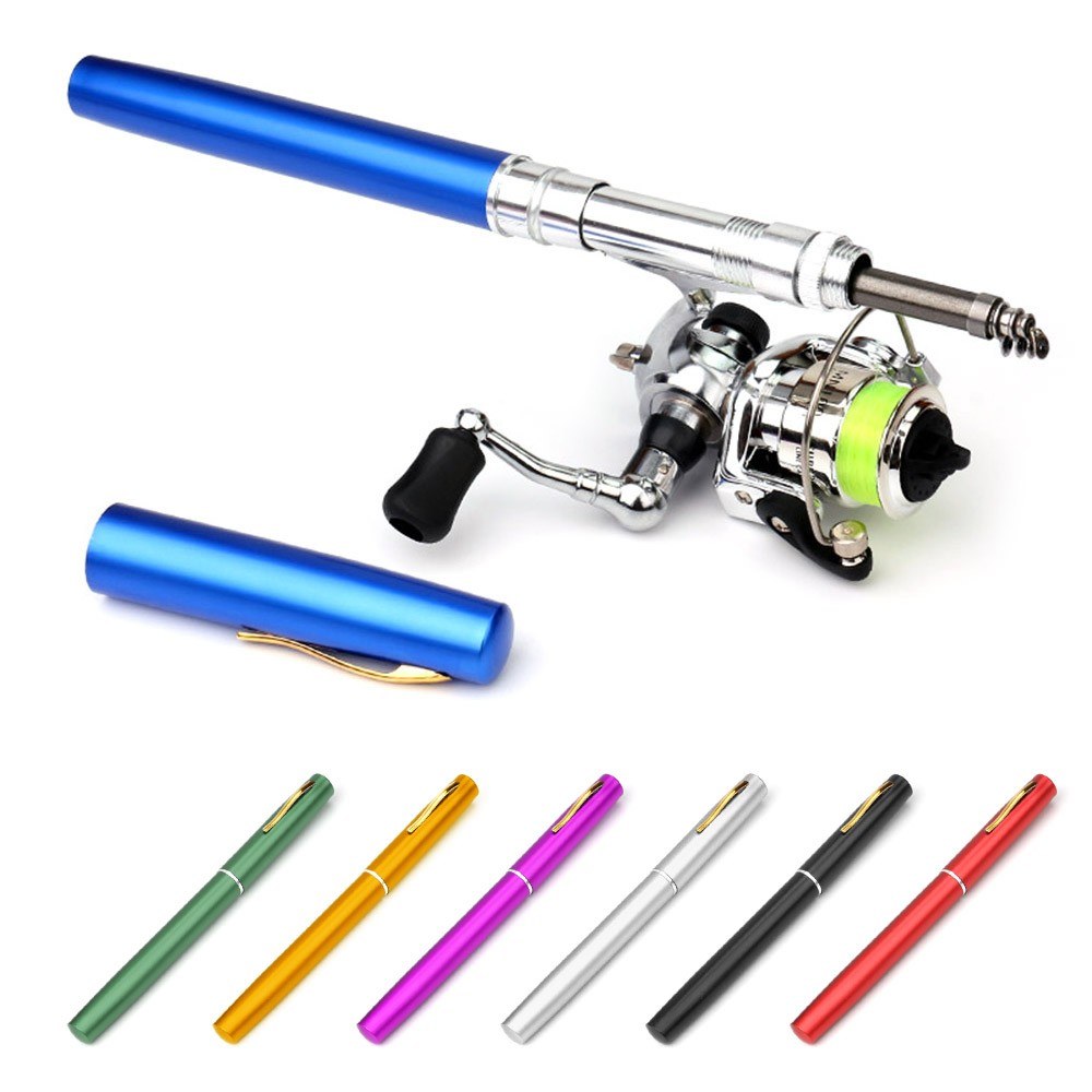 Mini Pen Telescopic Fishing Rod & Reel Combo Kit: Pocket Collapsible Spinning Set