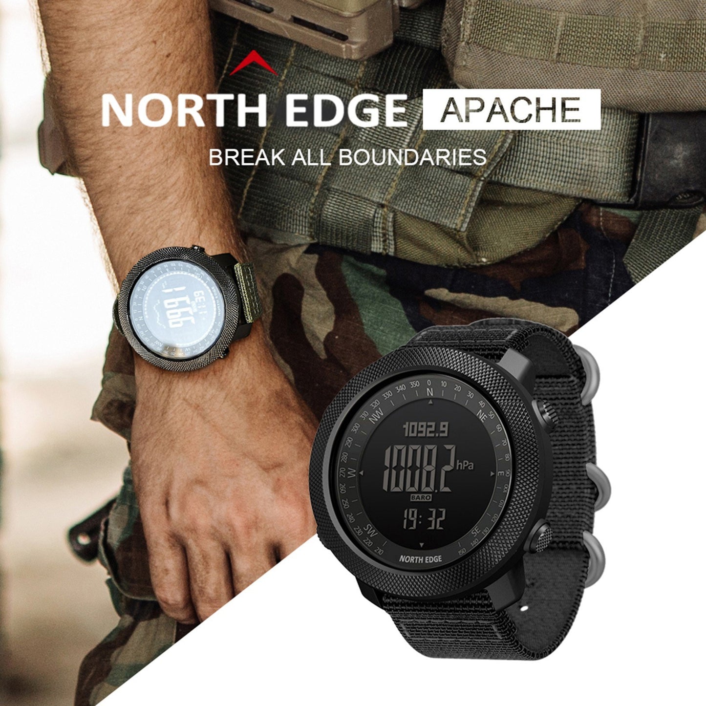 North Edge Mens LED Digital Sports Watch