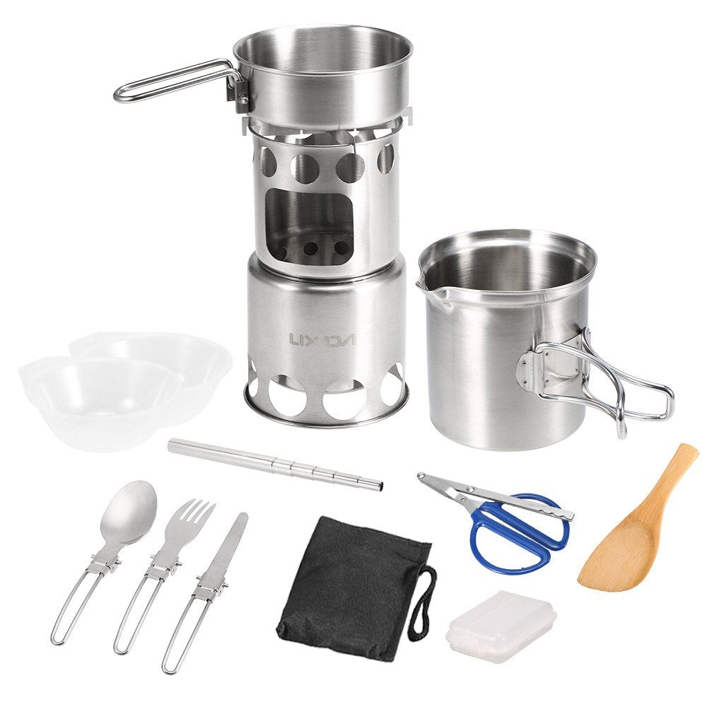 10-Piece Camping Cookware Mess Kit