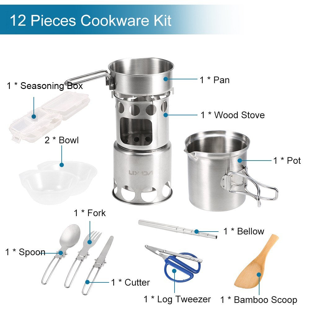 10-Piece Camping Cookware Mess Kit