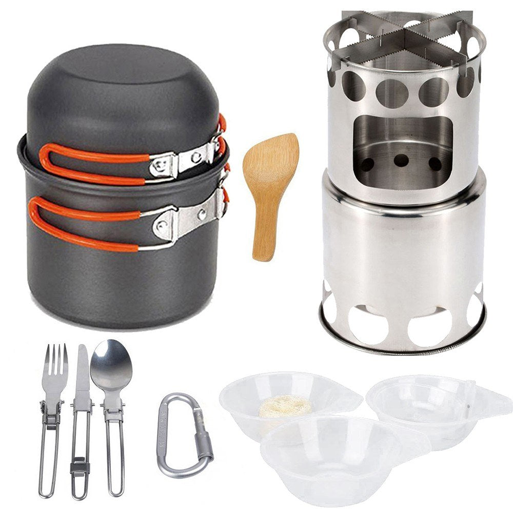 10-Piece Camping Cookware Mess Kit