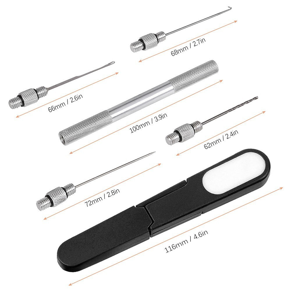 Carp Fishing Bait Needle Kit with Boilie Drill, Stringer Needle & Line Scissors