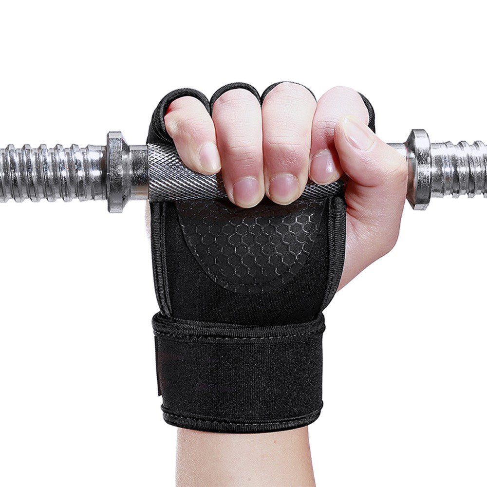 Anti-Slip Workout Lifting Gloves with Wrist Wraps for Weightlifting, Powerlifting & Pull-Ups