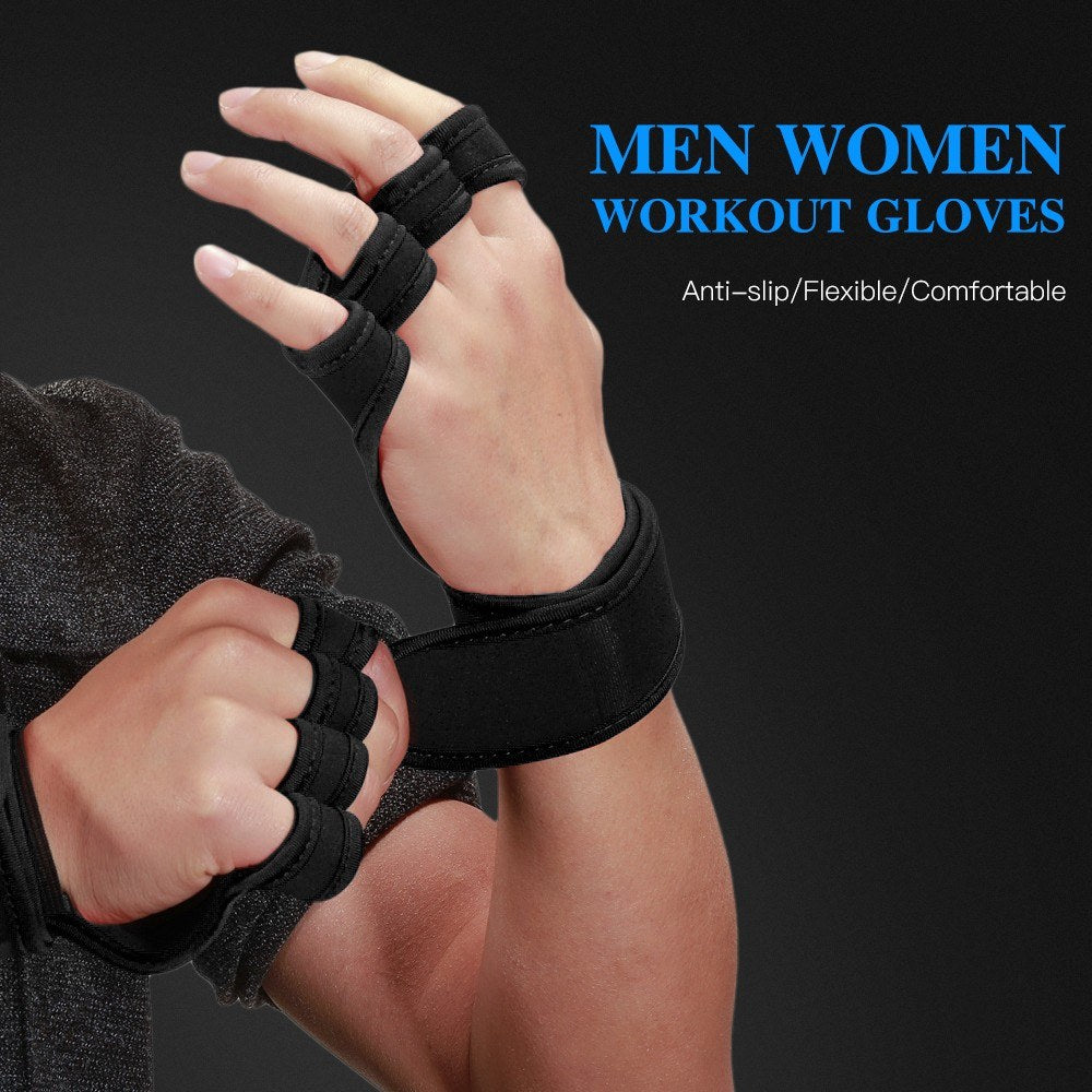Anti-Slip Workout Lifting Gloves with Wrist Wraps for Weightlifting, Powerlifting & Pull-Ups