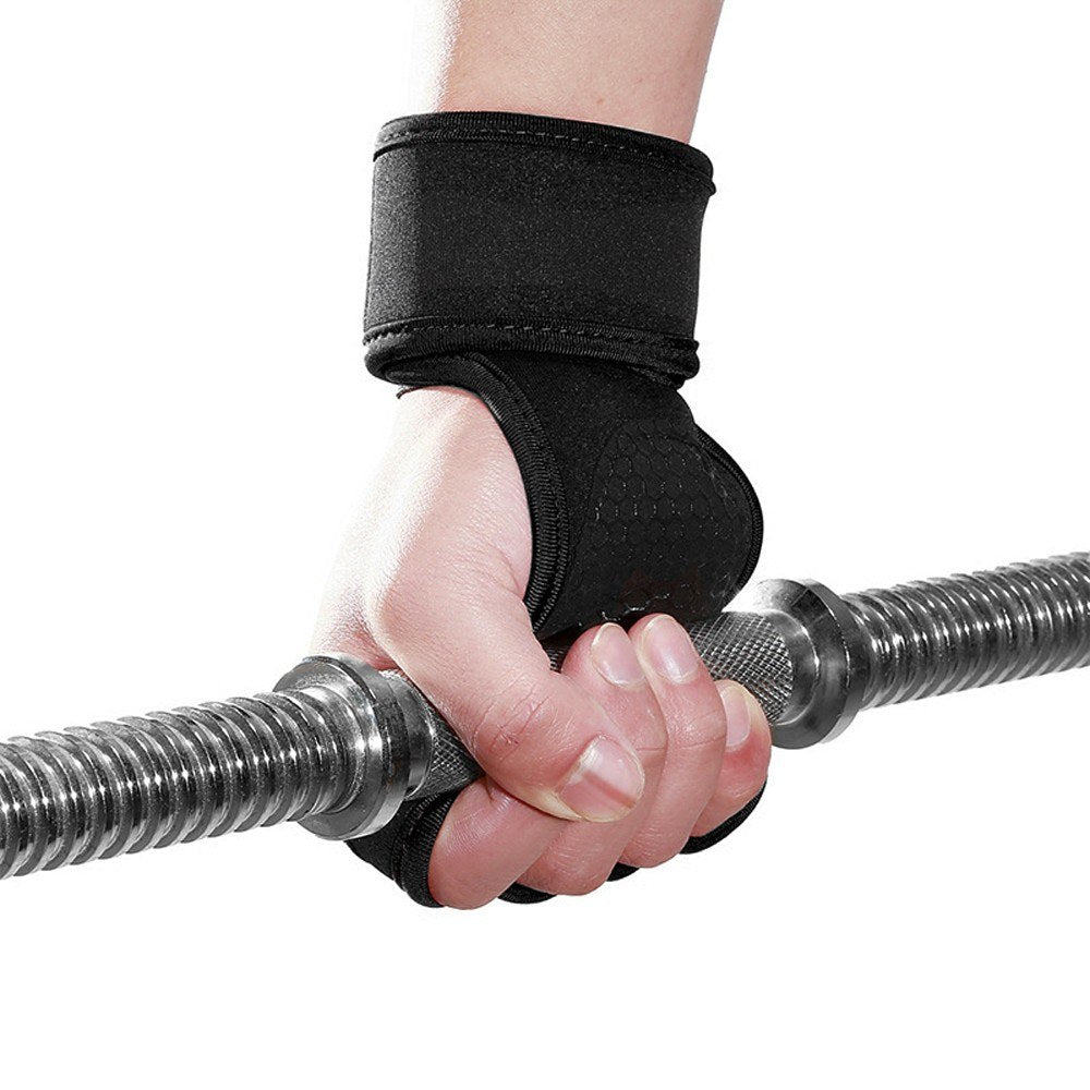 Anti-Slip Workout Lifting Gloves with Wrist Wraps for Weightlifting, Powerlifting & Pull-Ups