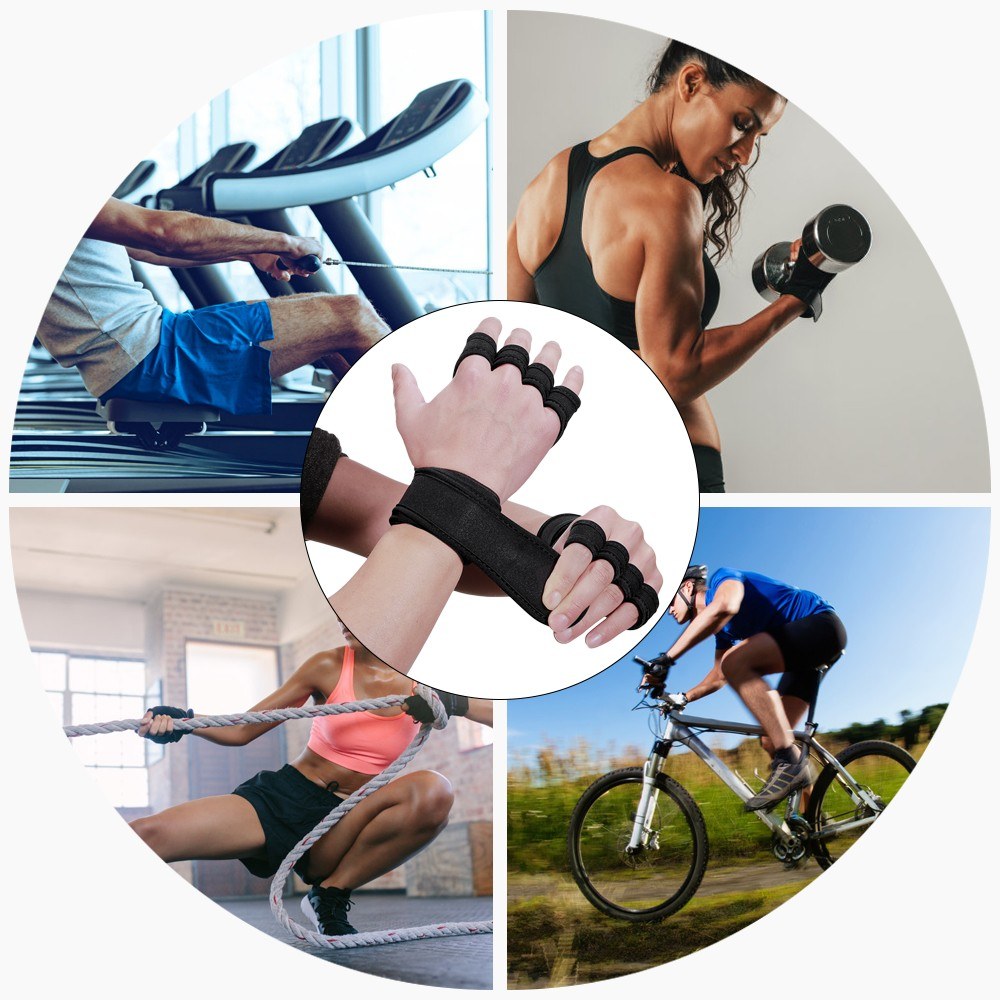Anti-Slip Workout Lifting Gloves with Wrist Wraps for Weightlifting, Powerlifting & Pull-Ups