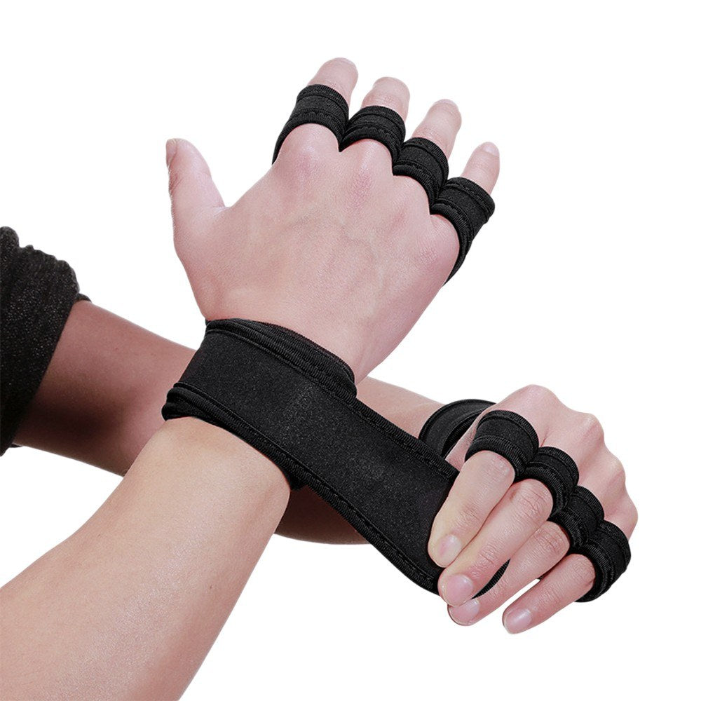 Anti-Slip Workout Lifting Gloves with Wrist Wraps for Weightlifting, Powerlifting & Pull-Ups
