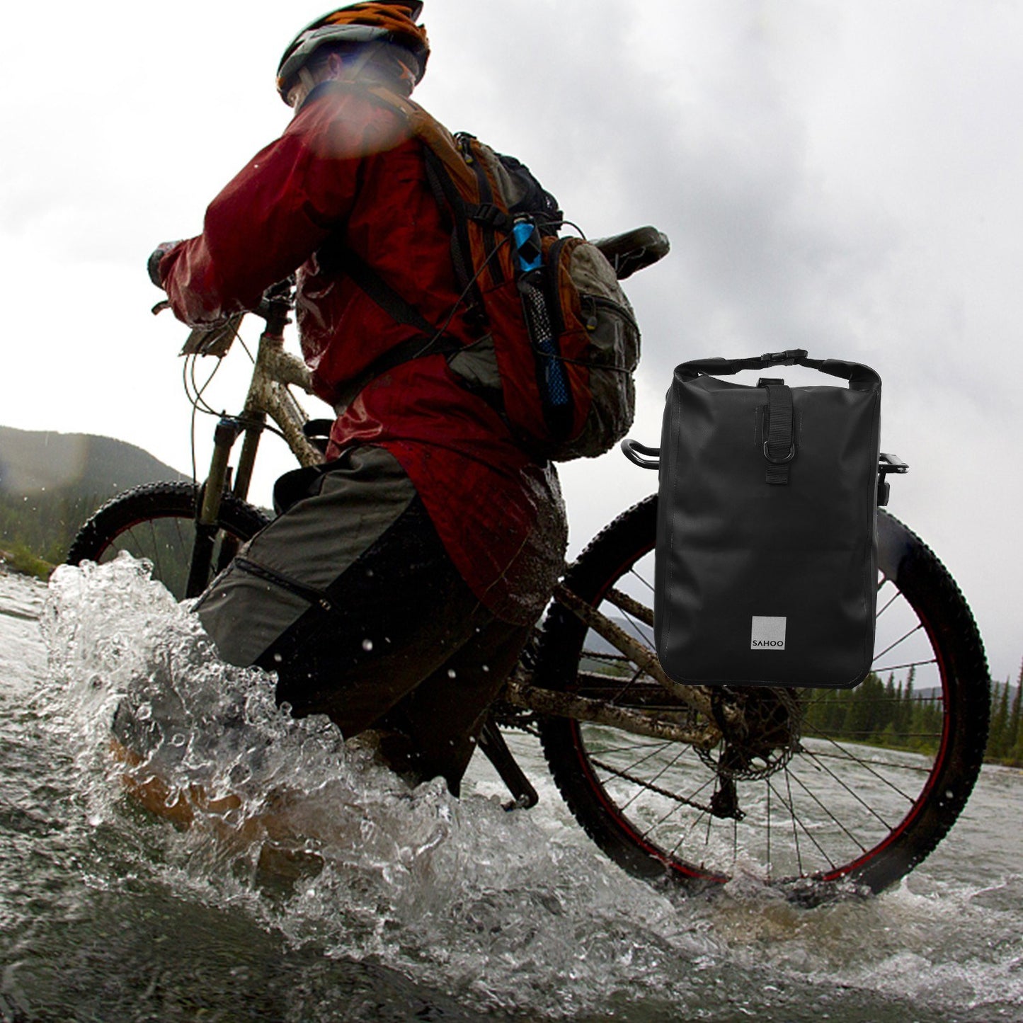 Waterproof Multifunctional Bike Rear Trunk Bag – Large Capacity Cycling Storage with Reflective Design, Shoulder Strap, and Rack Pannier Compatibility for MTB & Road Bikes