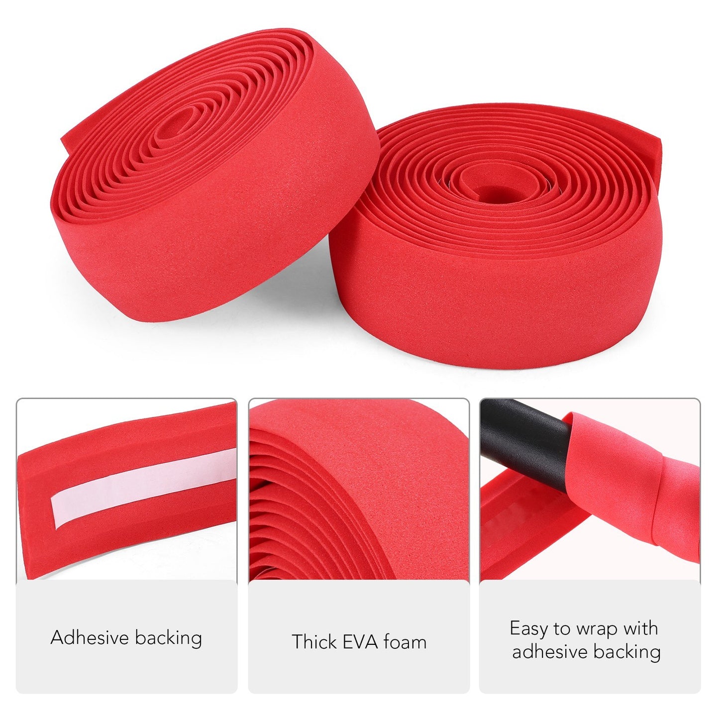 2pcs Non-Slip EVA Bicycle Handlebar Tape with Shockproof Design - Soft, Breathable Road Bike Cycling Wrap
