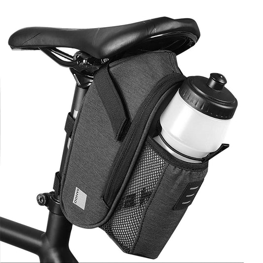 Waterproof Bicycle Saddle Bag with Reflective Water Bottle Pocket, Large Capacity Rear Seat Post Bag for MTB & Road Bikes