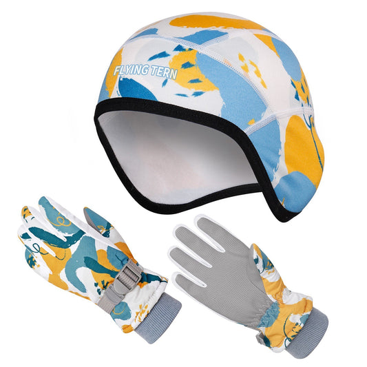 Kids Winter Beanie & Gloves Set - Windproof Ski Cap with Mittens for Cold Weather