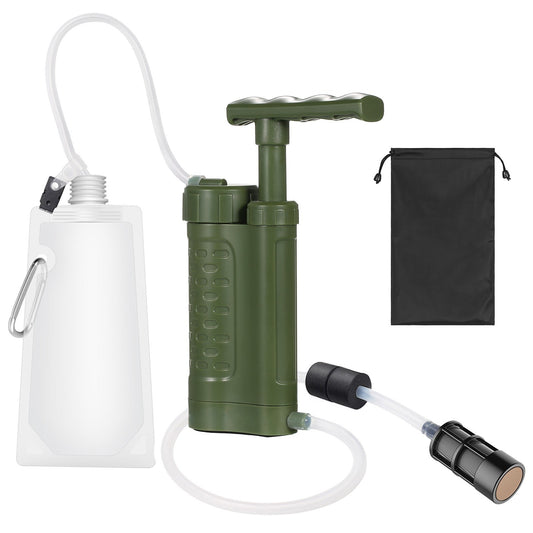 Emergency Survival Water Filter with Straw - Portable Outdoor Purifier