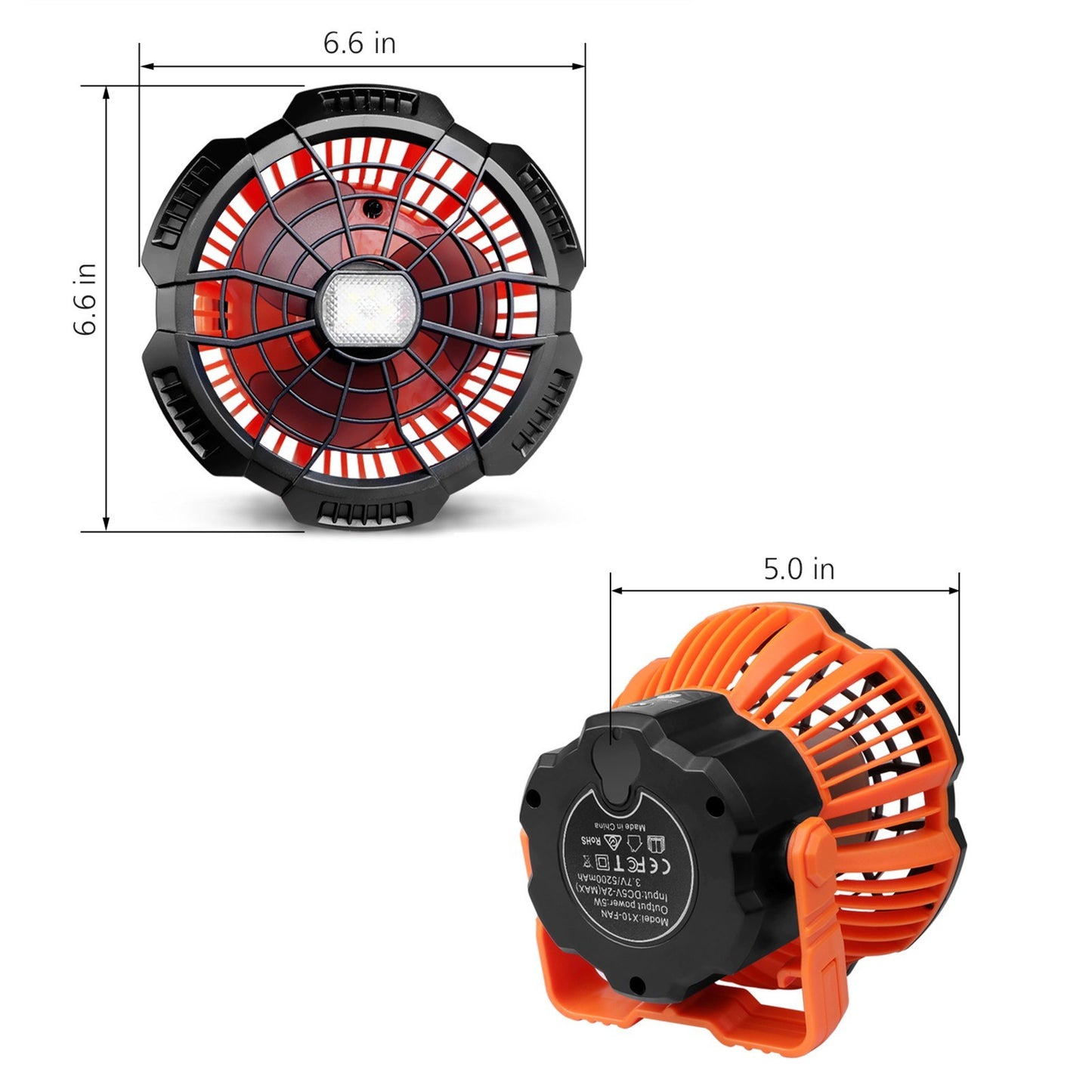 2-in-1 Camping Fan Lantern with Power Bank for Fishing & Tents