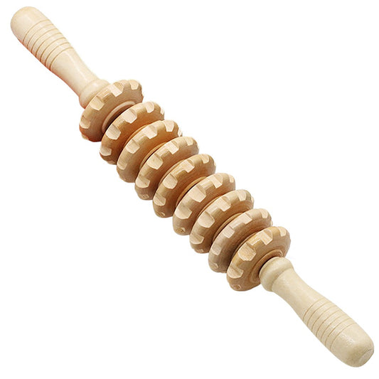Handheld Wooden Muscle Trigger Point Massager Roller Stick