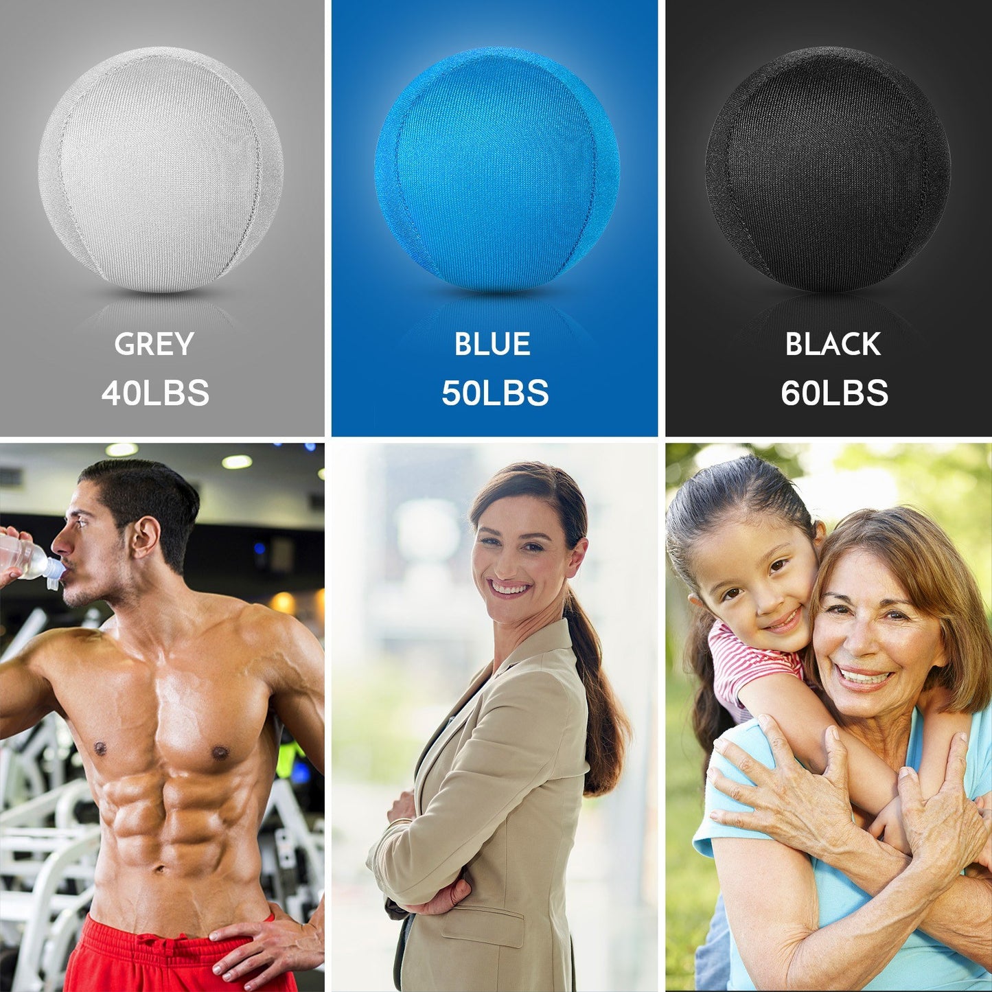 3pcs Stress Relief and Strength Training Hand & Finger Trainer Balls