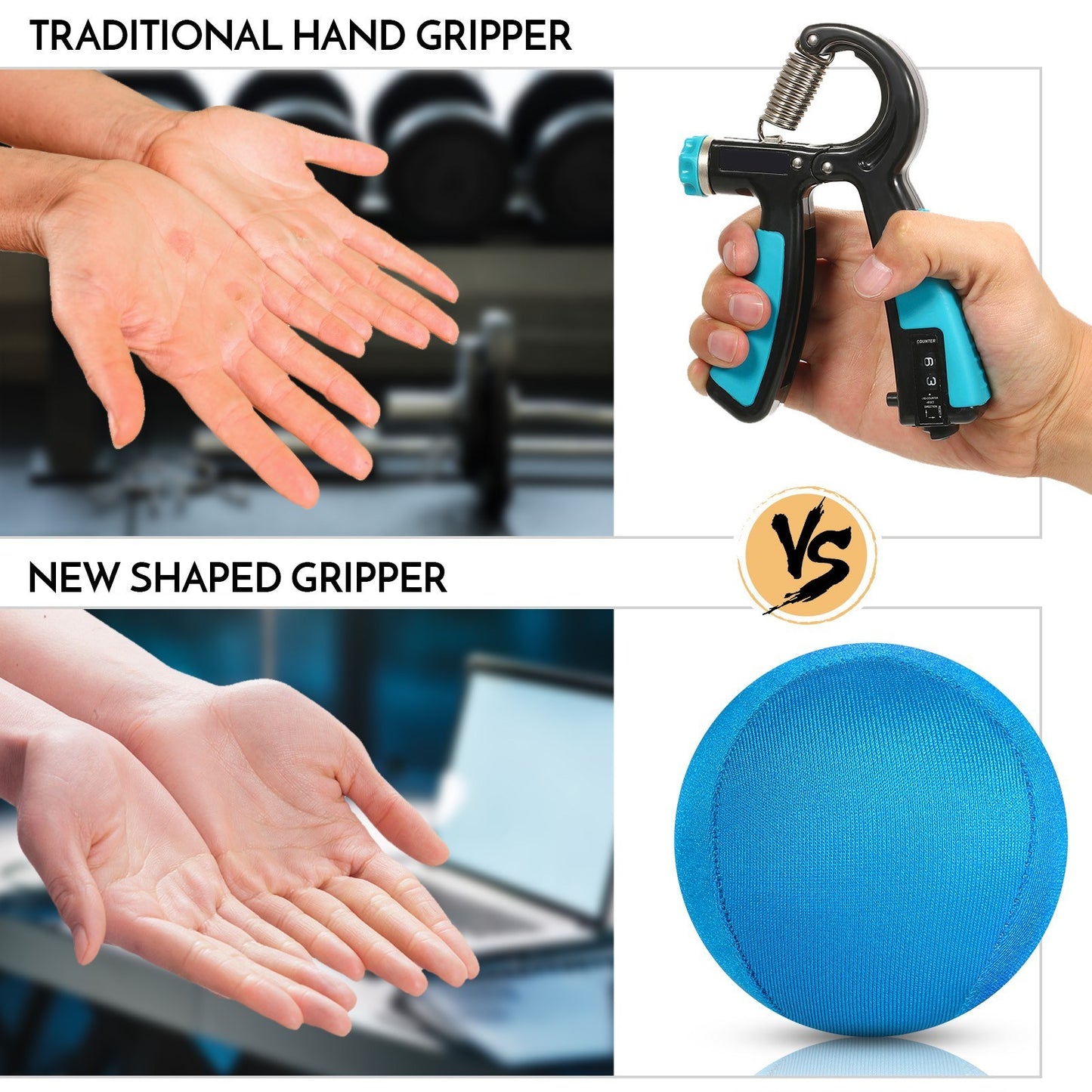 3pcs Stress Relief and Strength Training Hand & Finger Trainer Balls