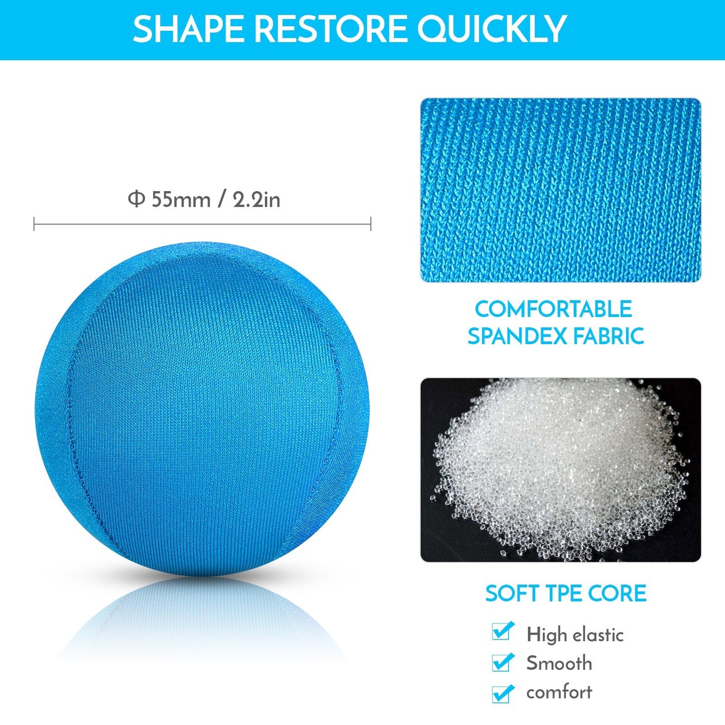 3pcs Stress Relief and Strength Training Hand & Finger Trainer Balls