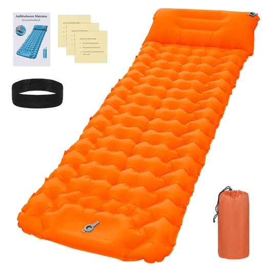 Ultralight Camping Sleeping Pad with Built-in Pump Inflatable Air Mattress for Backpacking, Hiking, and Traveling