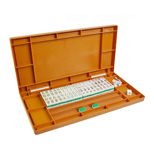 Portable Mini Mahjong Set with Folding Table for Travel and Indoor Family Entertainment