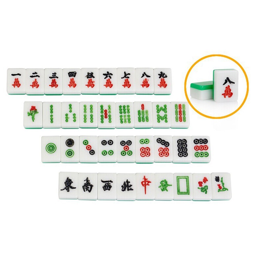 Portable Mini Mahjong Set with Folding Table for Travel and Indoor Family Entertainment