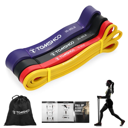 Resistance Loop Bands for Powerlifting & Workout - TOMSHOO Pull Up Assist with Carry Bag