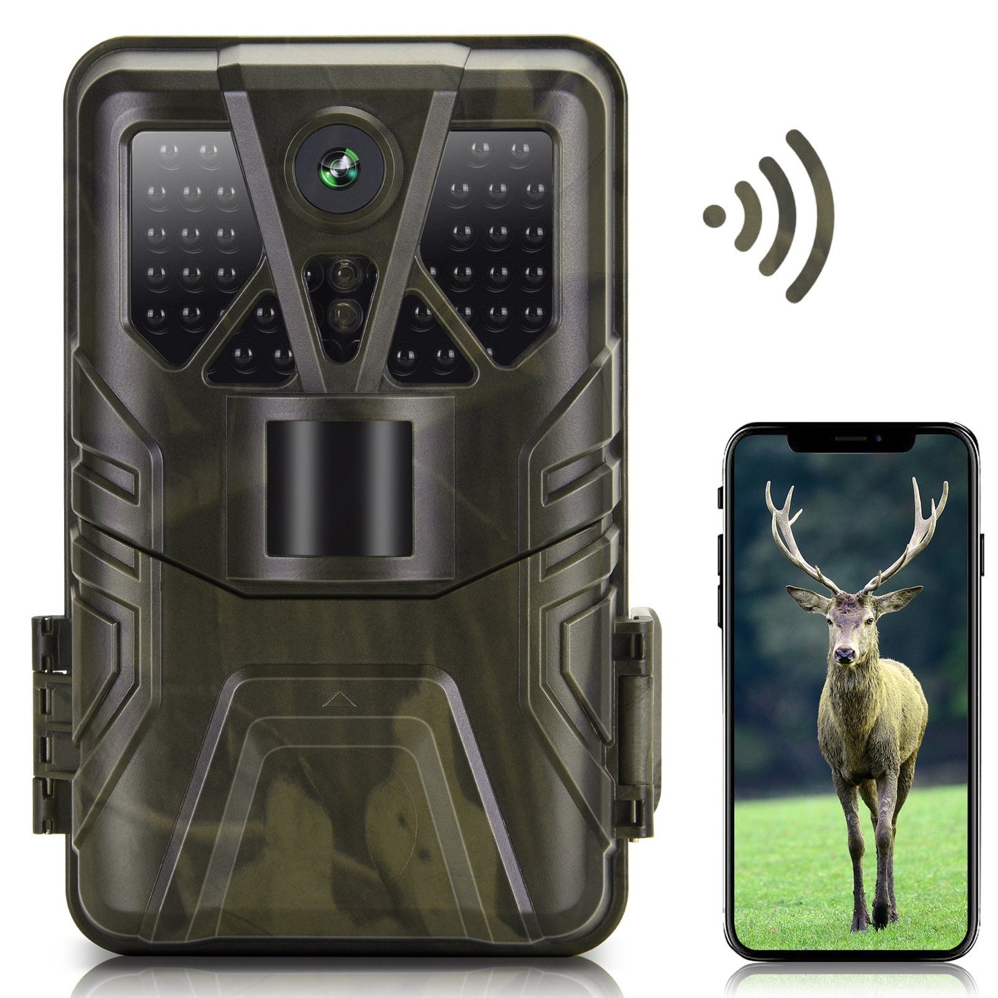 4K WiFi Trail Camera 36MP, App-Controlled Hunting Cam with 65ft Night Vision, 120° PIR Detection, IP65 Waterproof, Enhanced 5MP Sensor